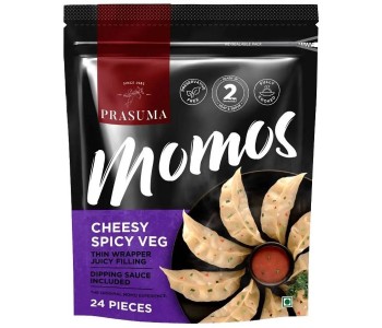 PRASUMA FROZEN VEG MOMOS CHEESY SPICY VEG